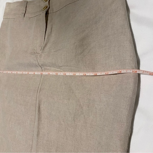 Banana Republic linen lined pencil skirt beige tan khaki Beach Work Summer size6 - Picture 8 of 12